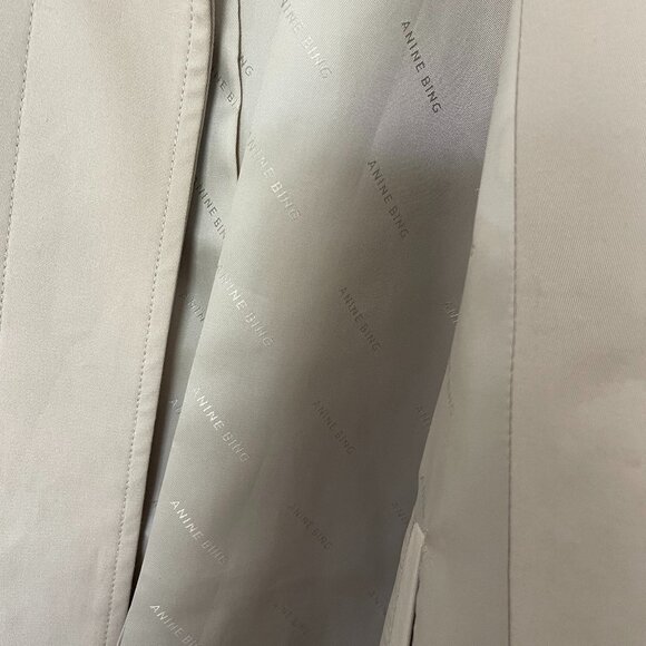 Anine Bing Randy Oversized Trench Coat in Beige Size Medium with Marker Spots - Picture 8 of 16